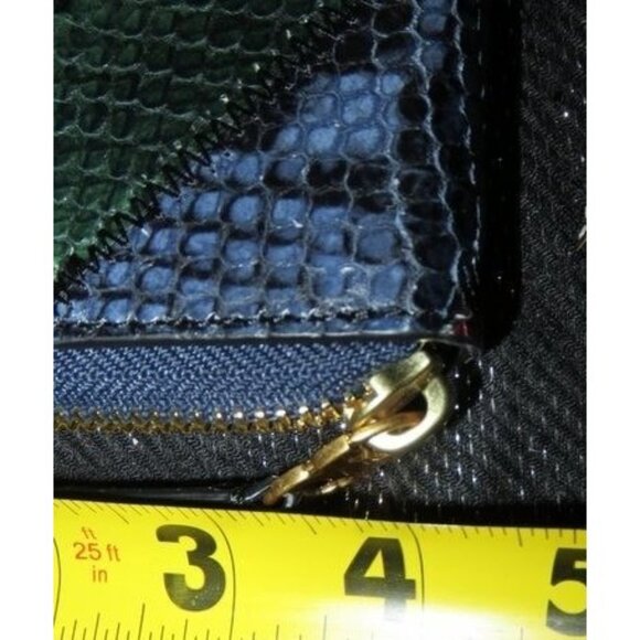 Tory Burch Gemini Link Multi Color Snakeskin Python Full Zip Continental Wallet - Picture 7 of 12